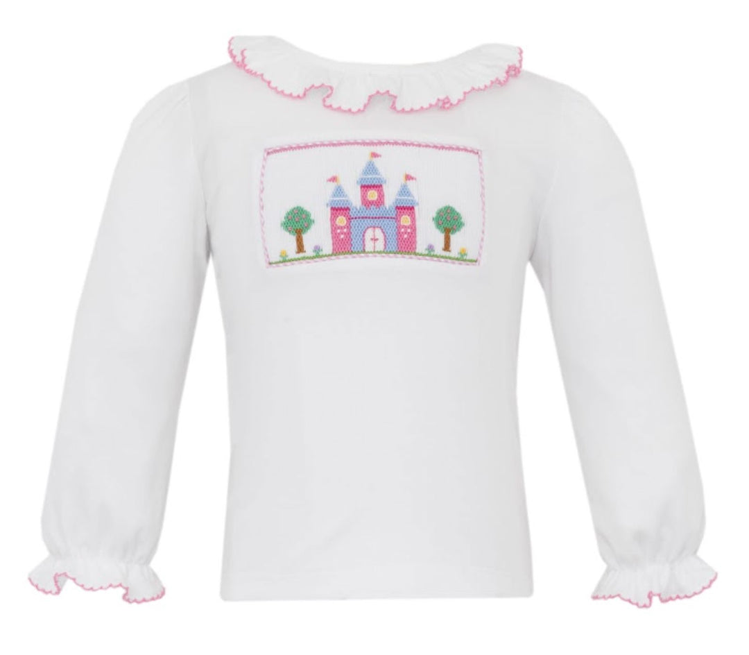 Ruffle Knit LS Shirt - Princess Castle Girl Shirt Velani 
