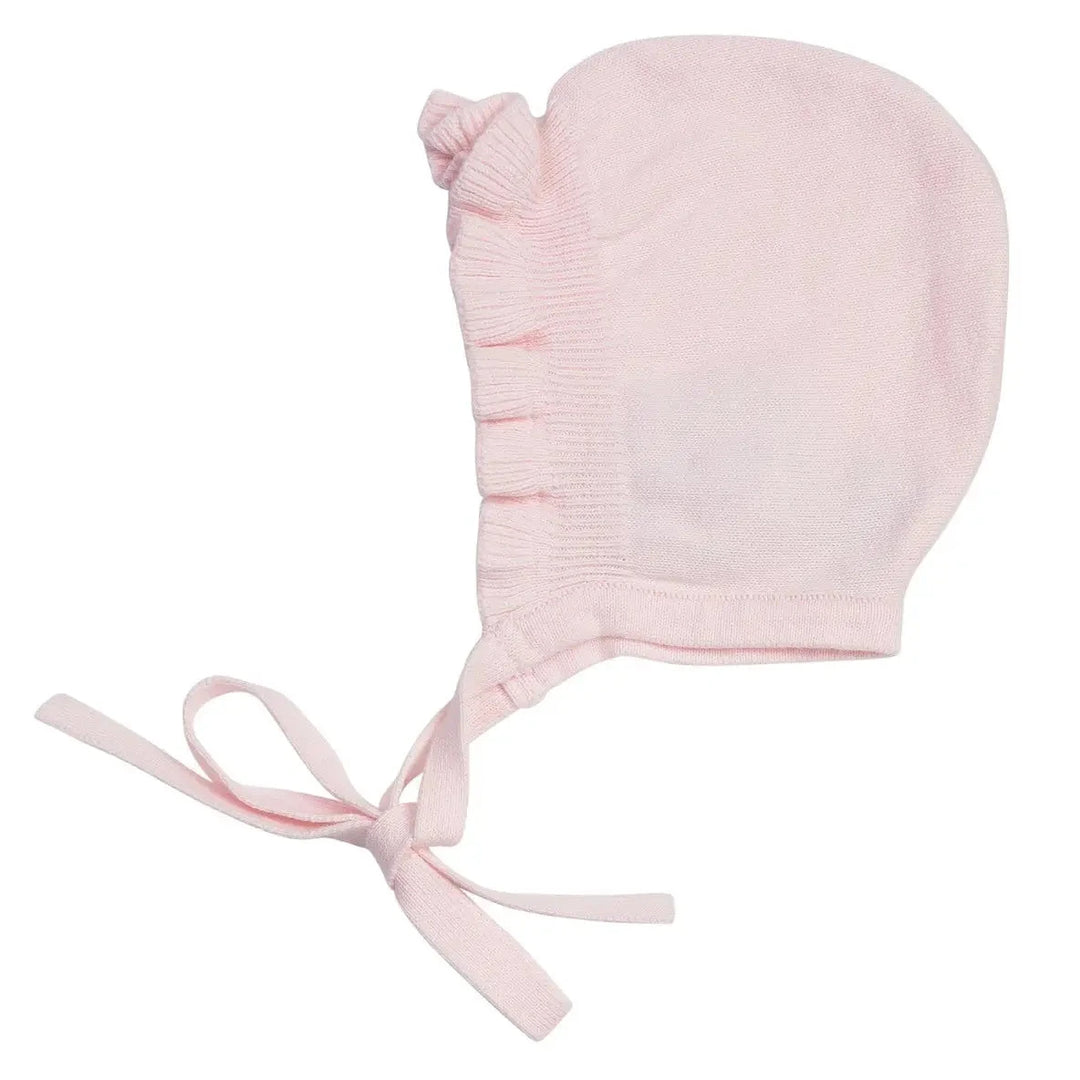 Ruffle Knit Newborn Bonnet - Pink Bonnets Feltman Brothers 