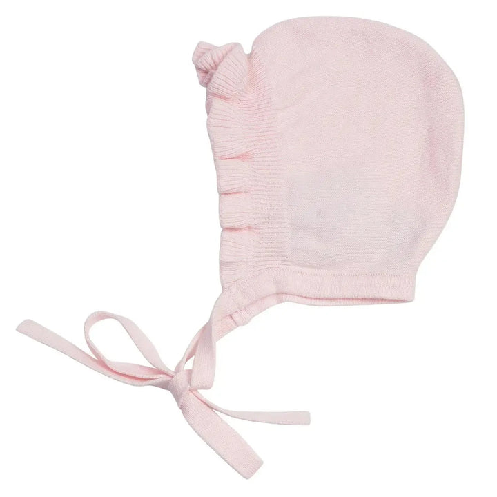 Ruffle Knit Newborn Bonnet - Pink Bonnets Feltman Brothers 