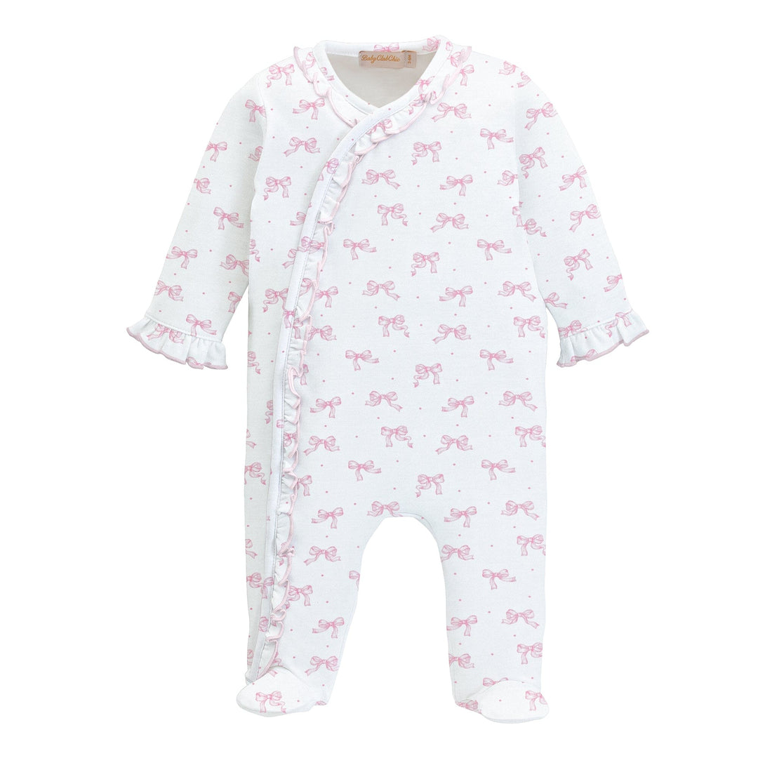 Ruffle Print Footie - Tiny Pretty Bows Girl Footie Baby Club Chic 