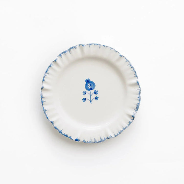 Ruffled Appetizer Plate Dinner Plates Pomegranate Cobalt Blue 