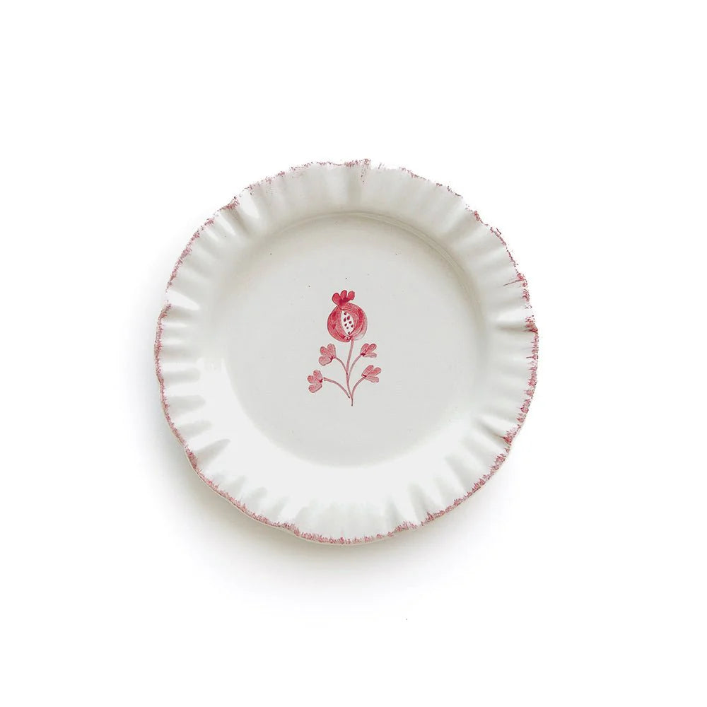 Ruffled Appetizer Plate Dinner Plates Pomegranate Rose Pink 