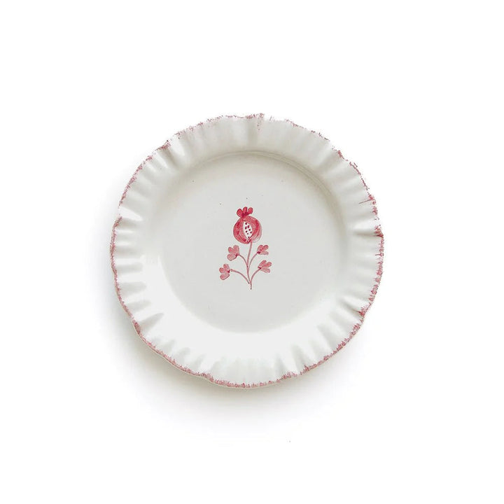 Ruffled Appetizer Plate Dinner Plates Pomegranate Rose Pink 