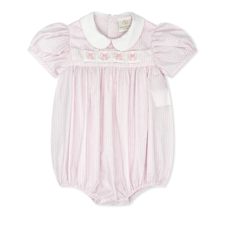Ruth Ribbon Bubble - Classic Pink Windowpane Girl Bubble Lullaby Set 