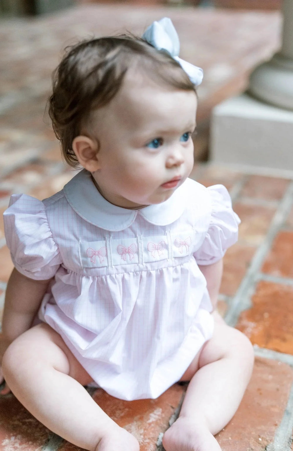 Ruth Ribbon Bubble - Classic Pink Windowpane Girl Bubble Lullaby Set 