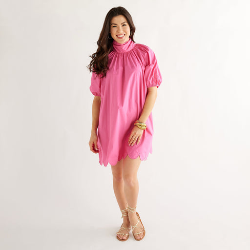 Ryan Scallop Dress - Pink Womens Dress Caryn Lawn 