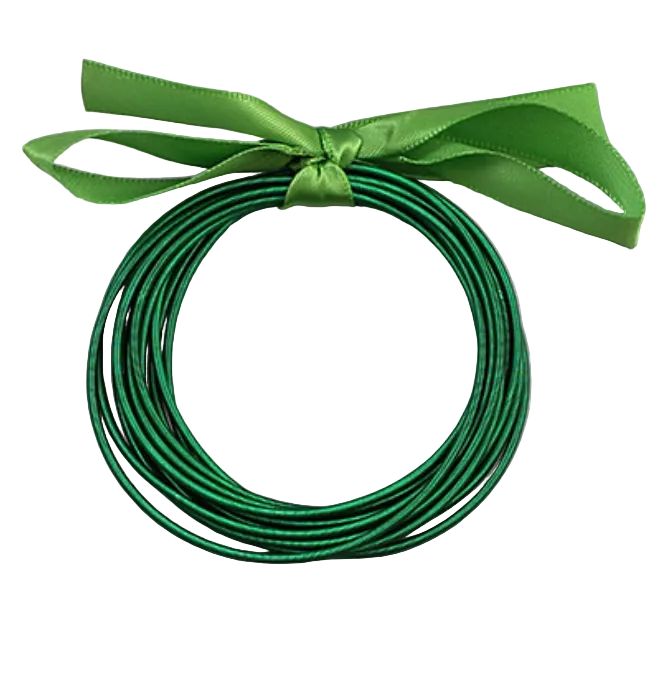S/12 Piano Wire Bracelets - Green Womens Bracelet Golden Stella 