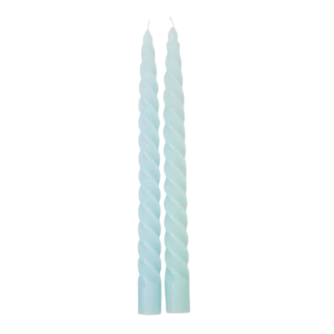 S/2 Taper Candles Candlestick Two's Company Pale Blue 