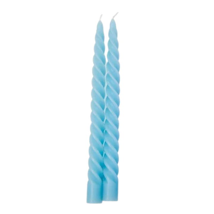 S/2 Taper Candles Candlestick Two's Company Sky Blue 