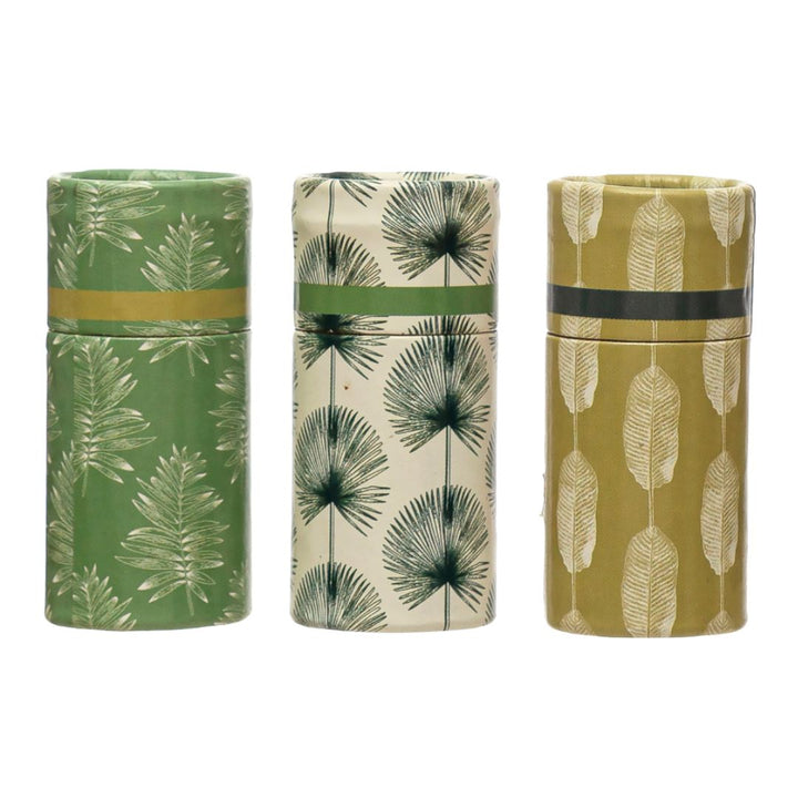 Safety Matches in Tube Matchbox with Leaves Print Matches Creative Co-Op 
