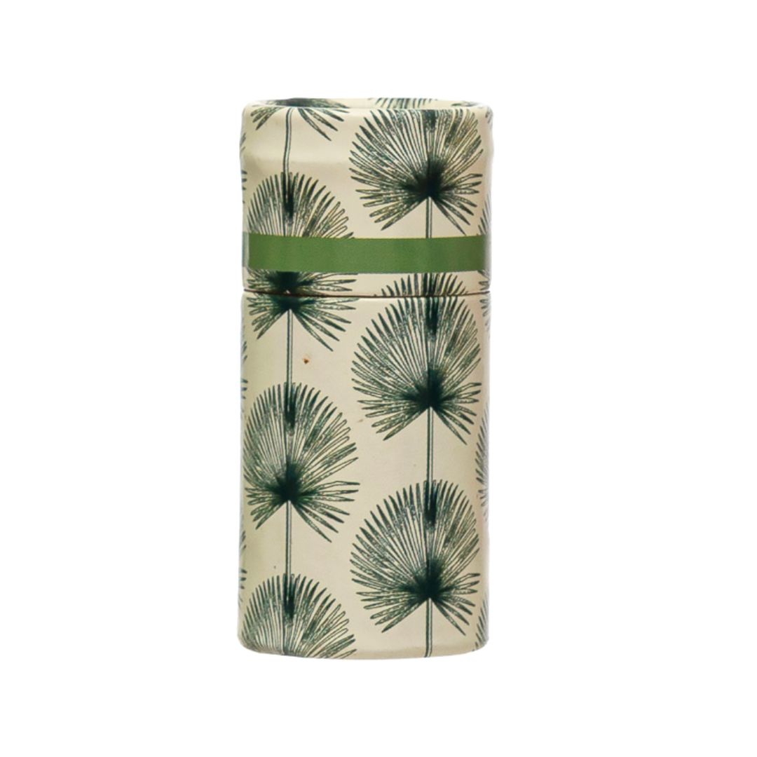 Safety Matches in Tube Matchbox with Leaves Print Matches Creative Co-Op Fernbrust 
