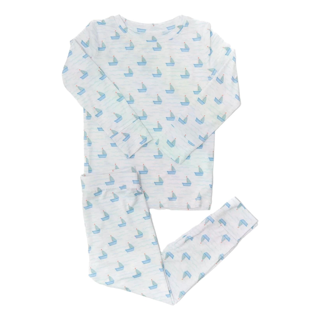 Sail Boats 2 Piece Pajama Set Child Pajamas The Uptown Baby 