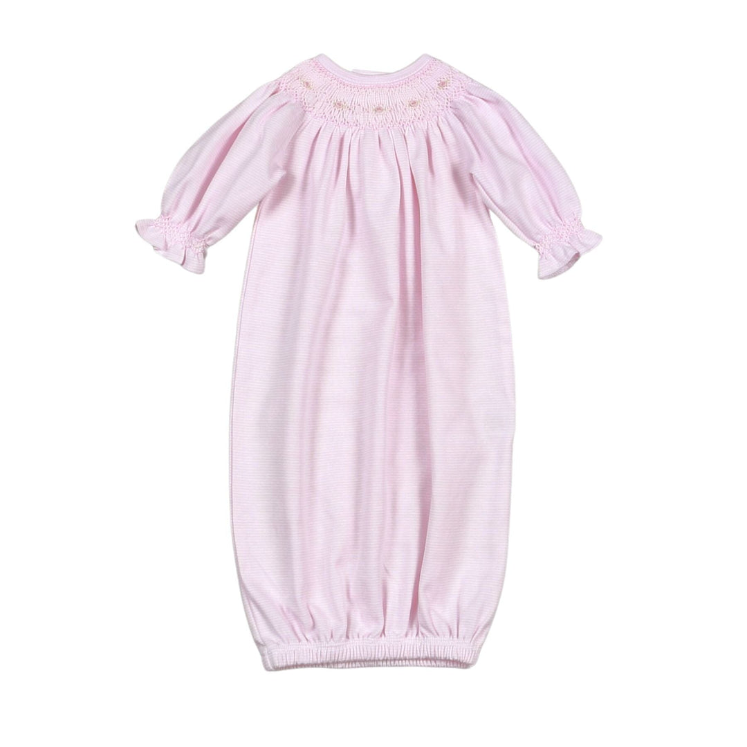 Sally Pink Stripes Bishop Pima Gown Girl Gown Baby Loren 
