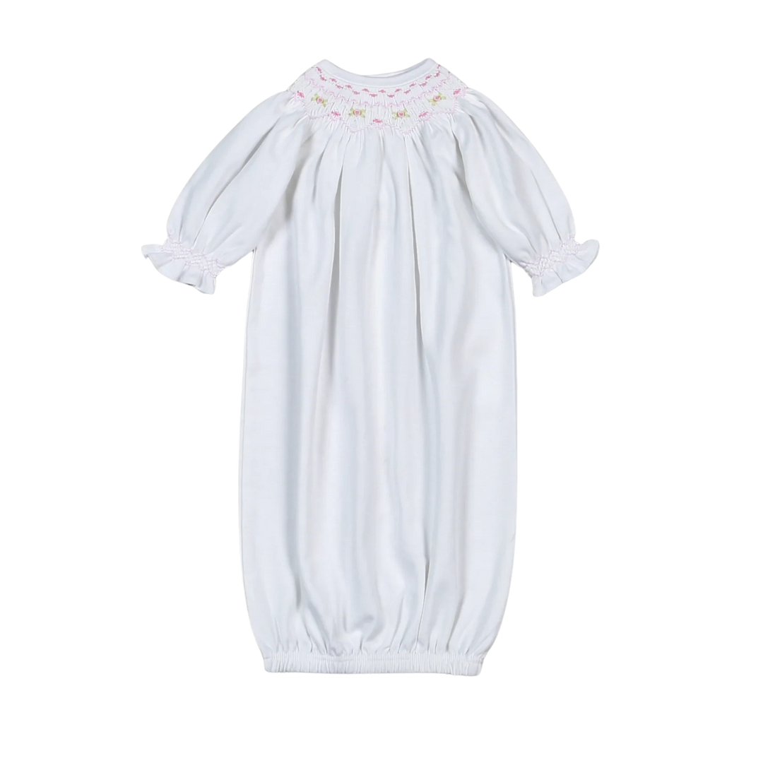 Sally White Smocked Newborn Gown Girl Gown Baby Loren 