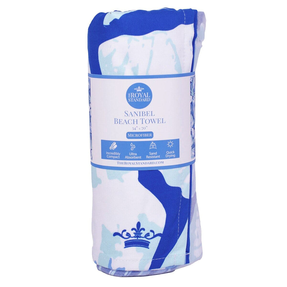 Sanibel Beach Towel- Blue Beach Towels The Royal Standard 