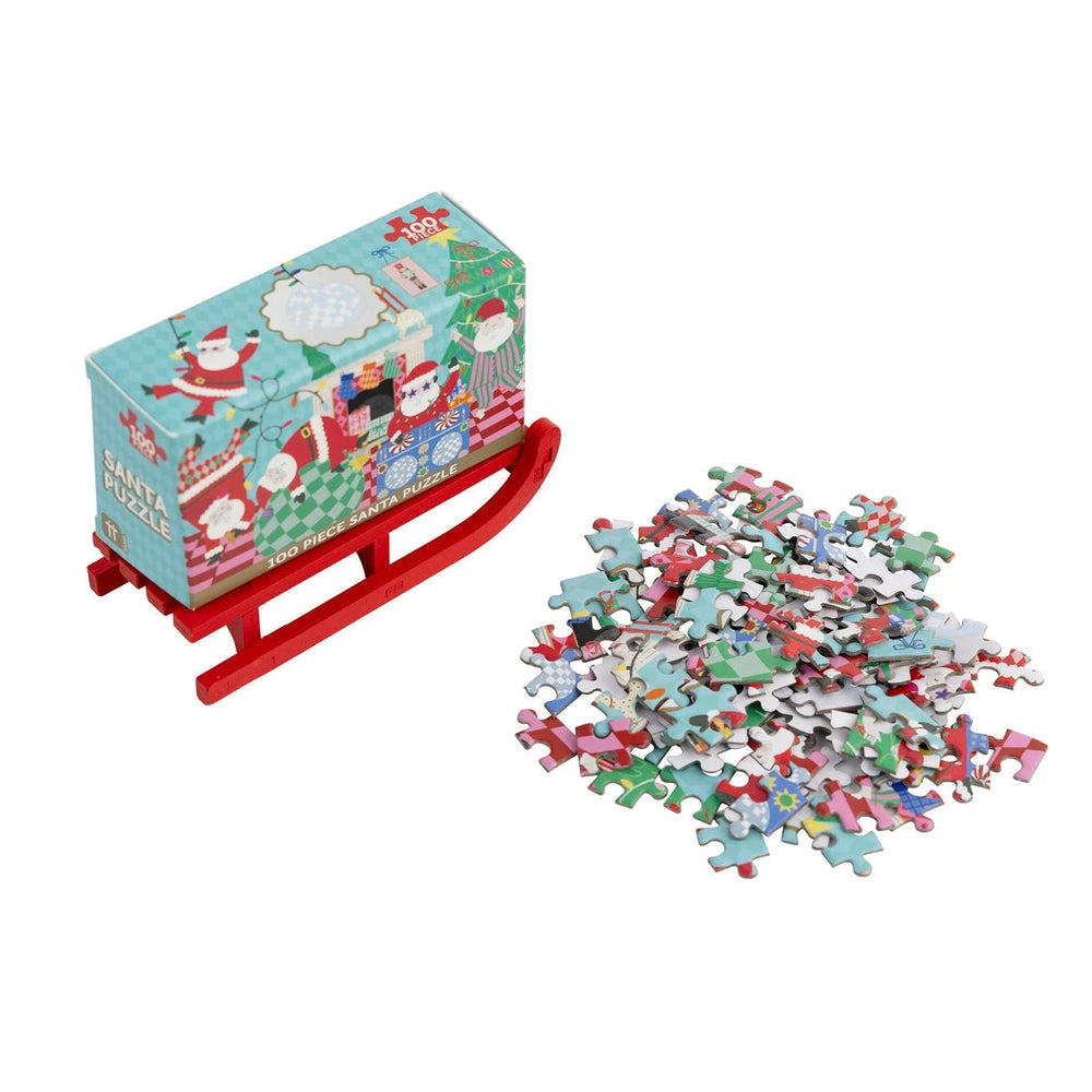 Santa 100 Piece Christmas Puzzle - Mini Sleigh Activity Toy Talking Tables 