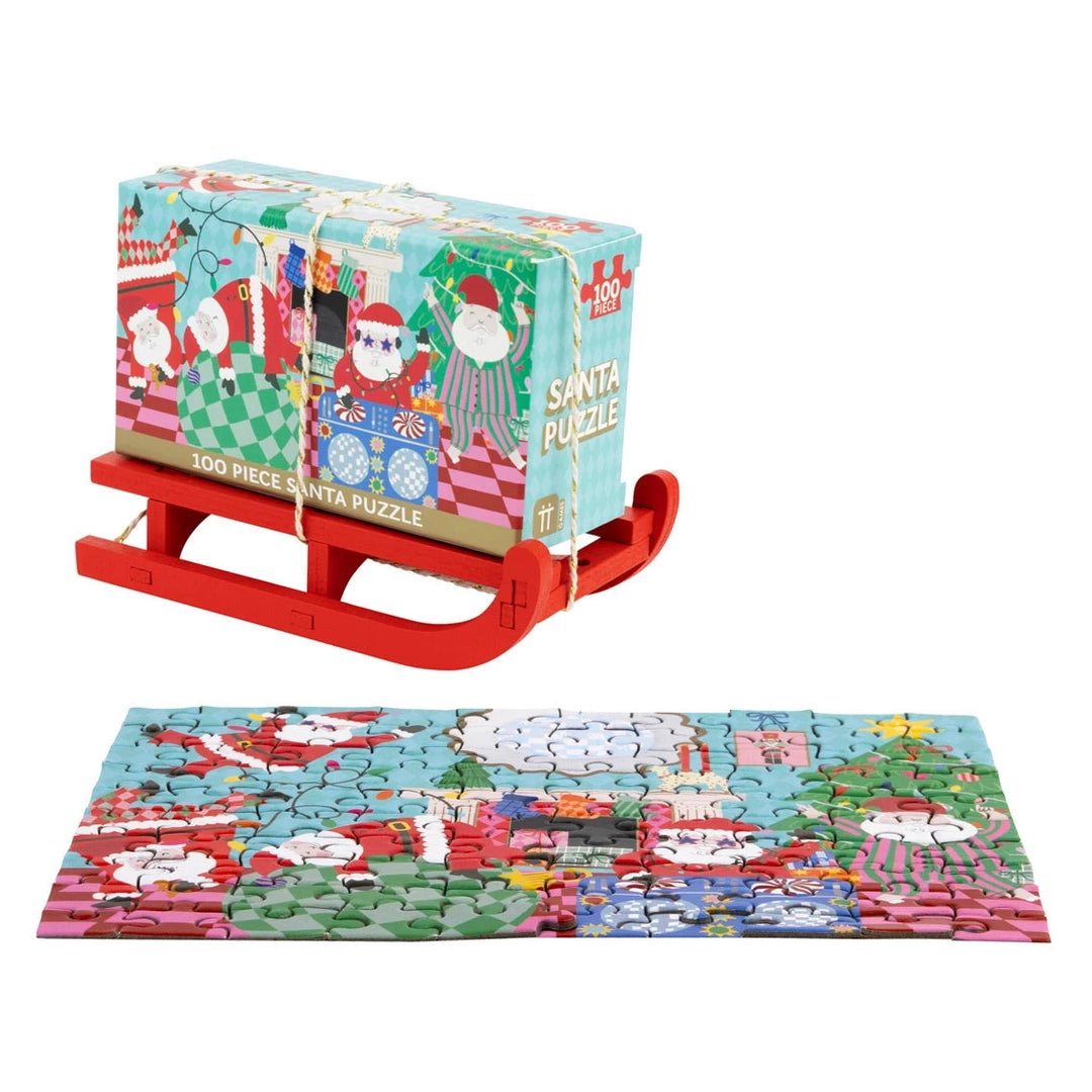 Santa 100 Piece Christmas Puzzle - Mini Sleigh Activity Toy Talking Tables 