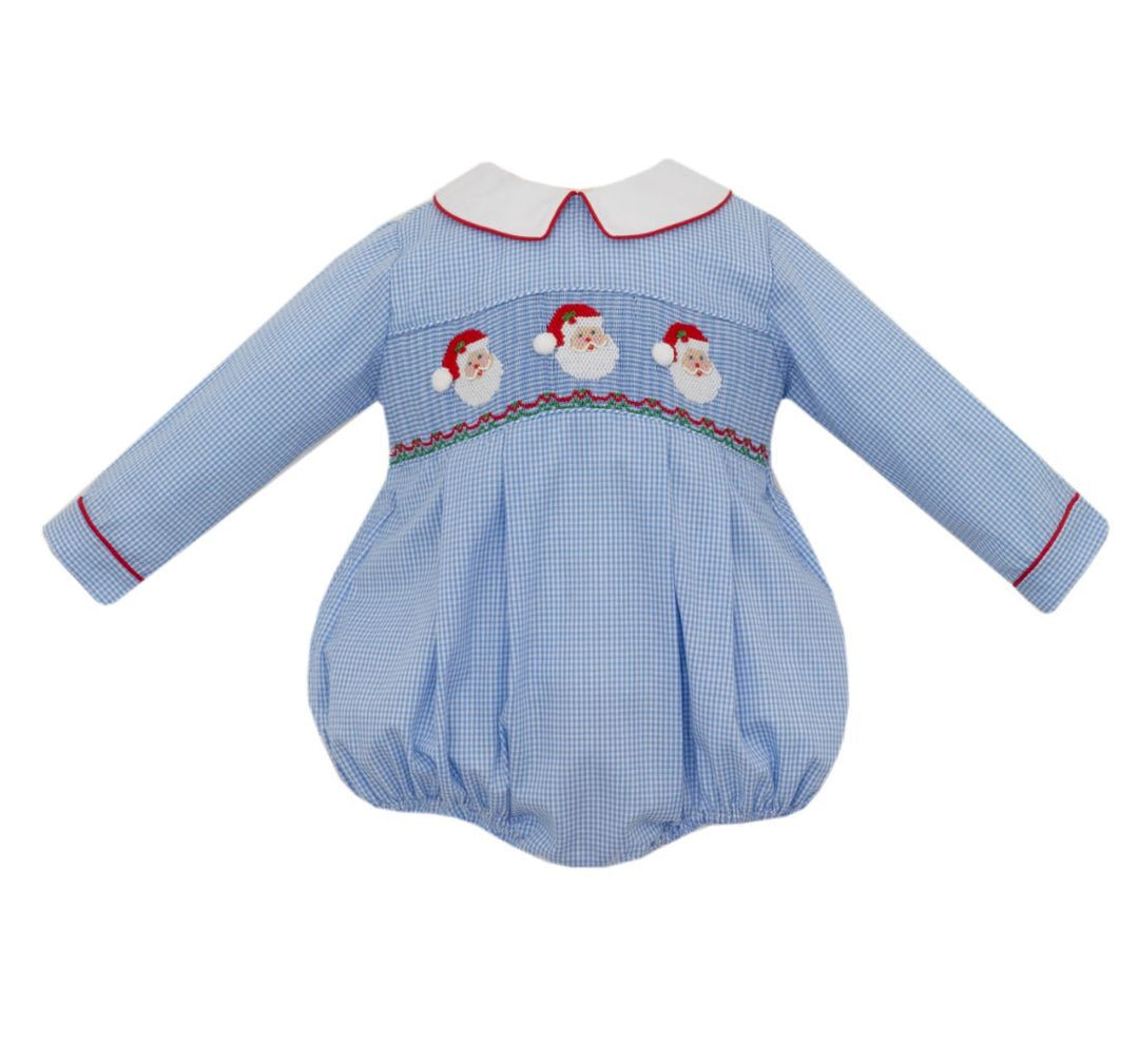 Santa Face Blue Gingham Bubble Boy Bubble Anavini 