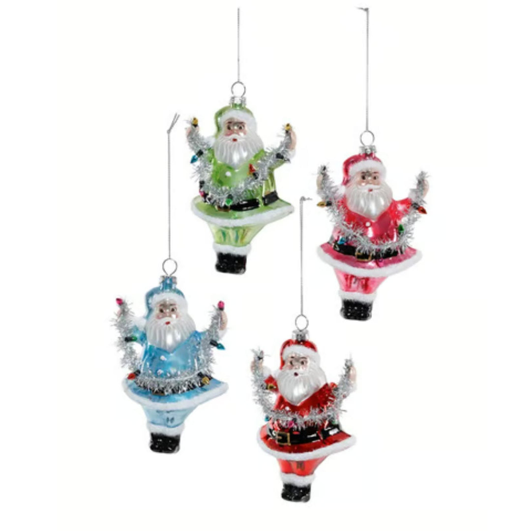 Santa with Lights Glass Ornaments Ornament Zodax 