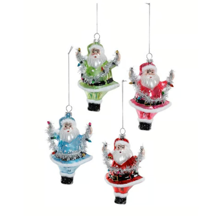 Santa with Lights Glass Ornaments Ornament Zodax 