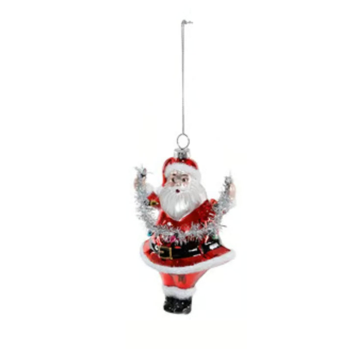 Santa with Lights Glass Ornaments Ornament Zodax Red 