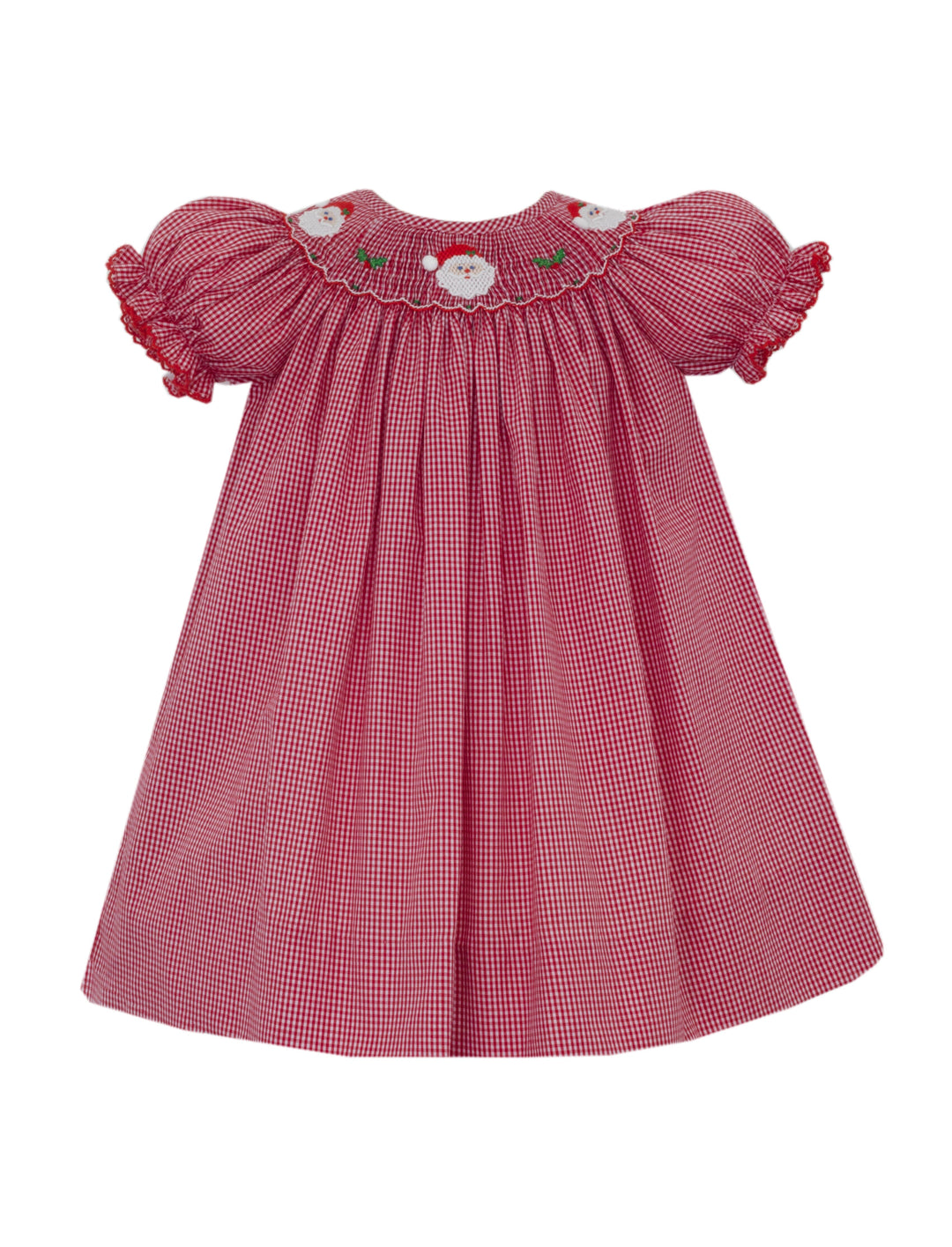 Santa's Face Bishop Dress Girl Dress Petit Bebe 