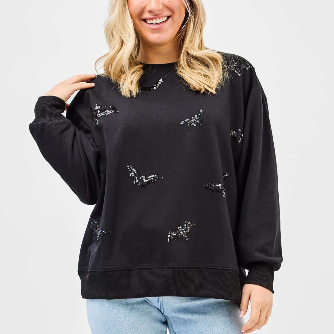 Sarah Sweatshirt - Bats Womens Sweater Mary Square 