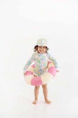 Sarasota Surf Suit - Gaston Street Garden Girl Bathing Suit Beaufort Bonnet 