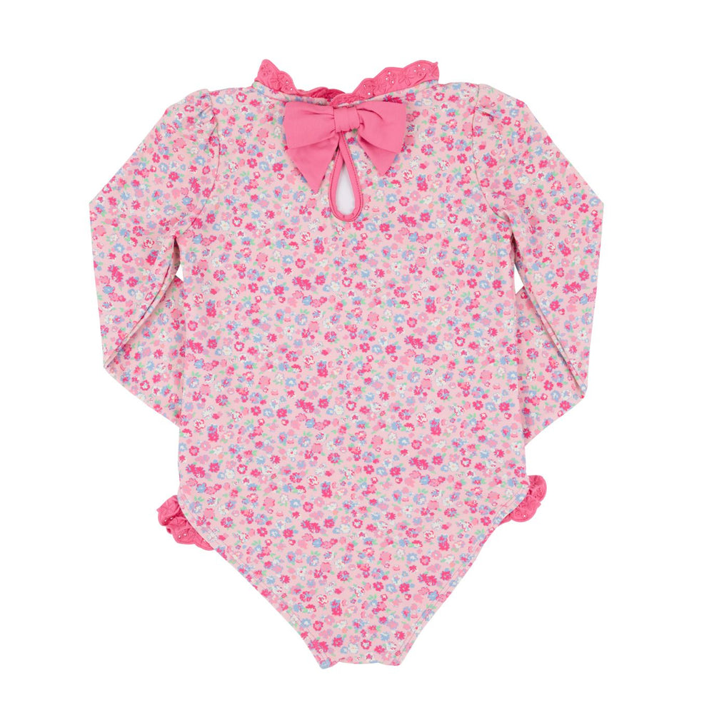 Sarasota Surf Suit - Mableton Mini Floral Girl Bathing Suit Beaufort Bonnet 