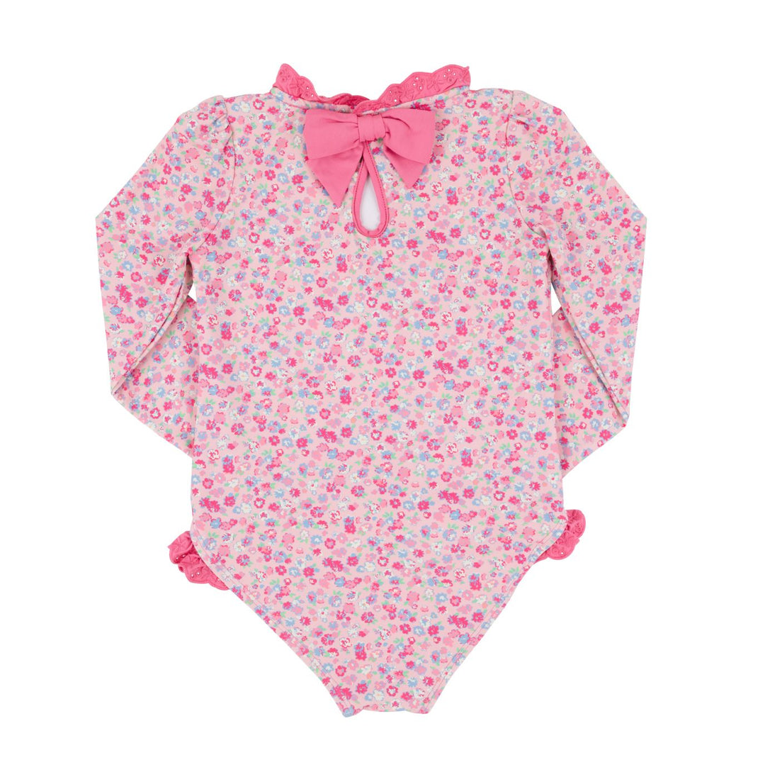 Sarasota Surf Suit - Mableton Mini Floral Girl Bathing Suit Beaufort Bonnet 
