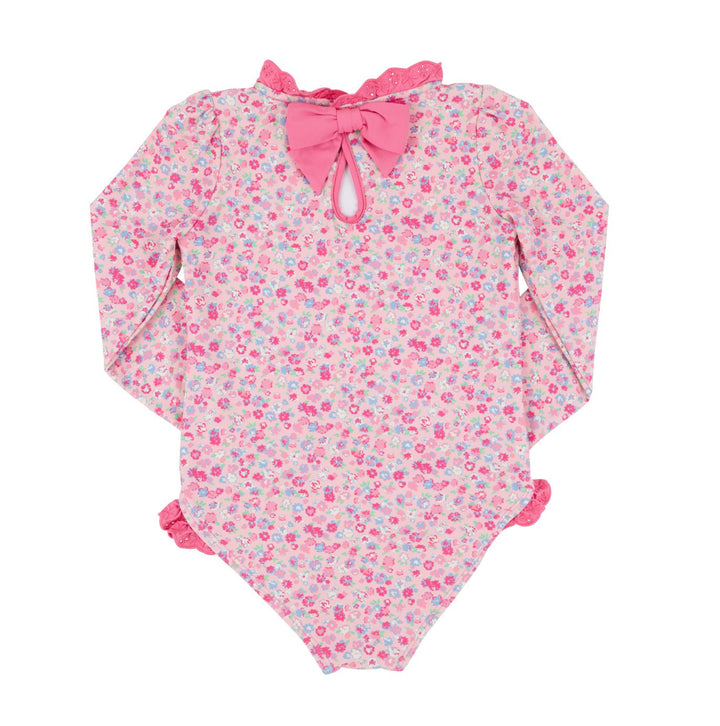 Sarasota Surf Suit - Mableton Mini Floral Girl Bathing Suit Beaufort Bonnet 