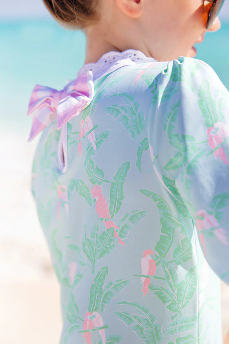 Sarasota Surf Suit - Parrot Island Palms Girl Bathing Suit Beaufort Bonnet 