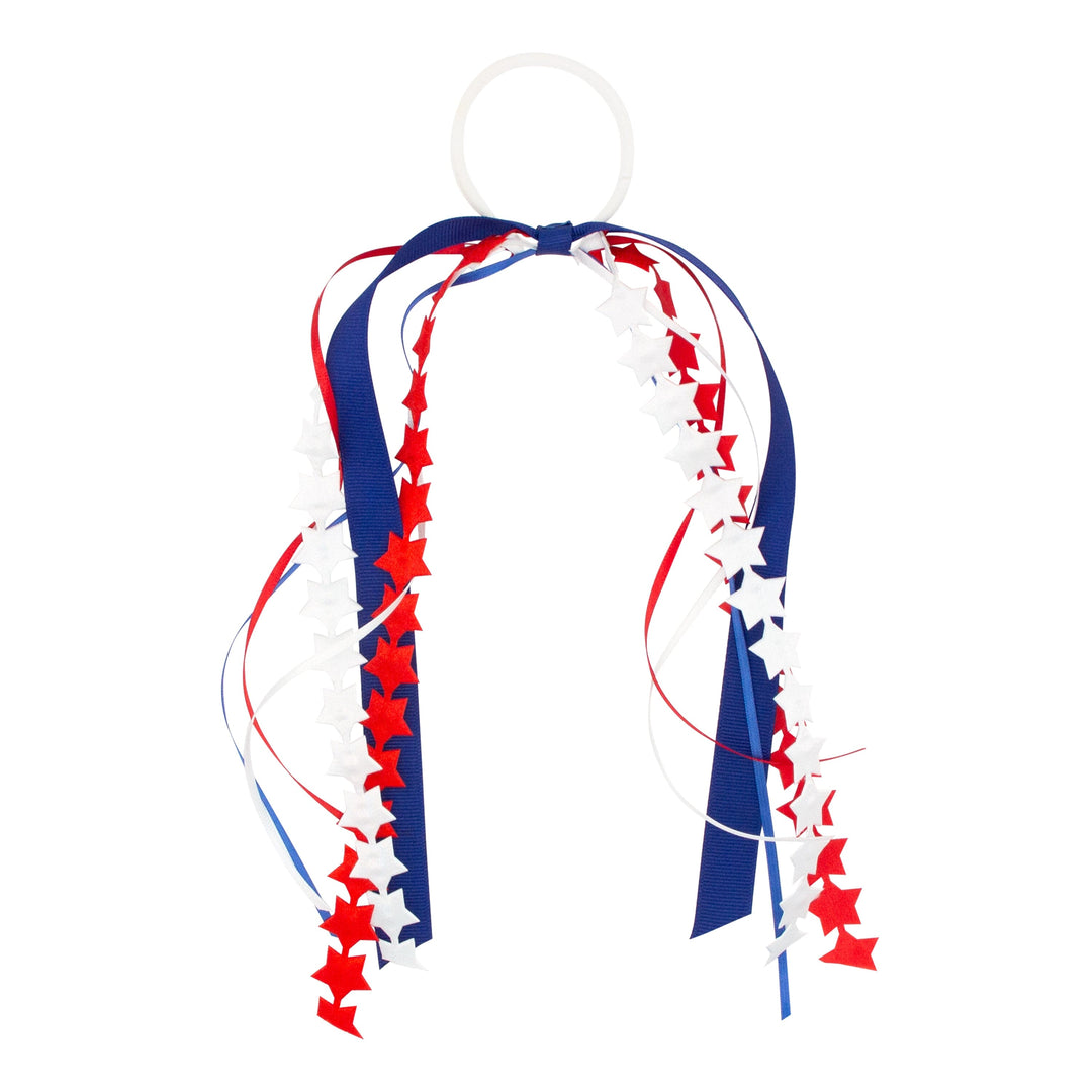 Satin Stars with Grosgrain Streamers Pony Hair Bow WeeOnes 