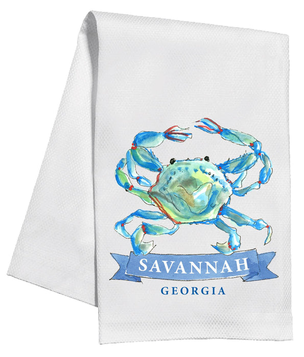 Savannah Blue Crab Kitchen Towel Kitchen Towel Rosanne Beck 