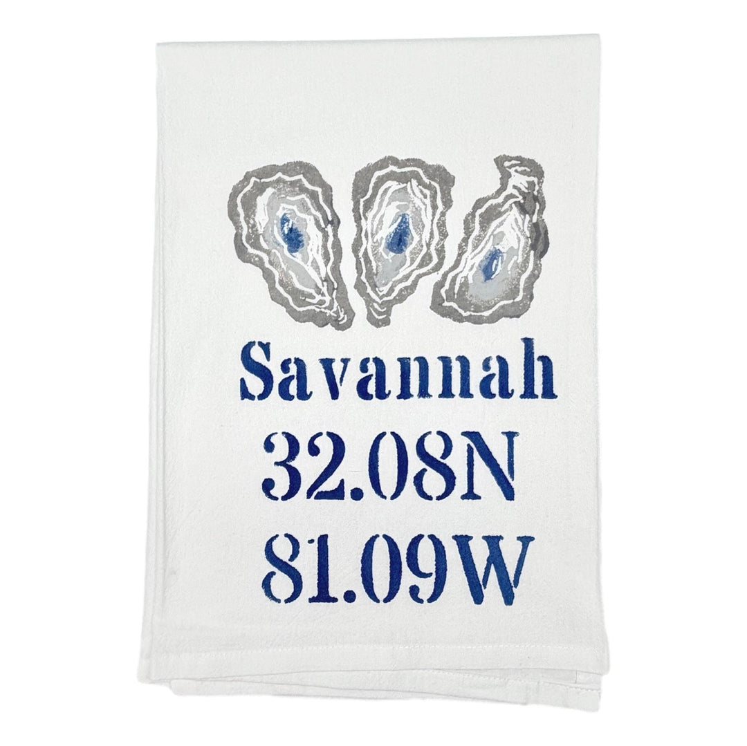 Savannah Oyster Flour Sack Kitchen Towel Low Country Linens 
