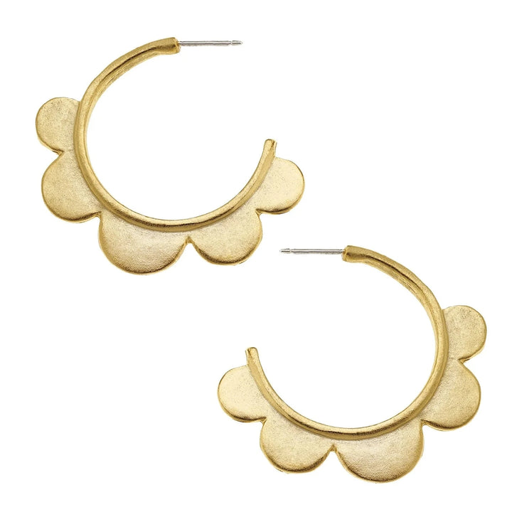 Scallop Hoops Womens Earrings Susan Shaw 
