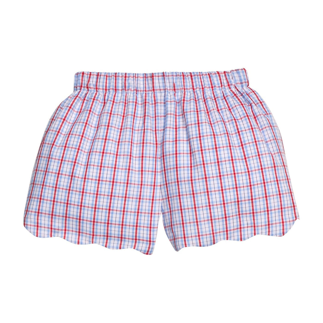 Scallop Short - Patriotic Plaid Girl Shorts Little English 