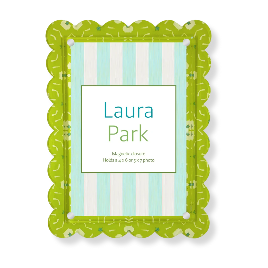 Scalloped Acrylic Picture Frame - Dorset Garden Green Picture Frames Laura Park Design 