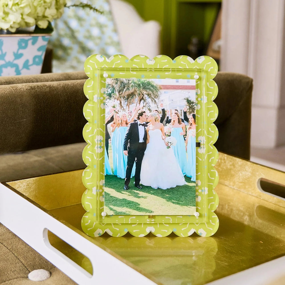 Scalloped Acrylic Picture Frame - Dorset Garden Green Picture Frames Laura Park Design 