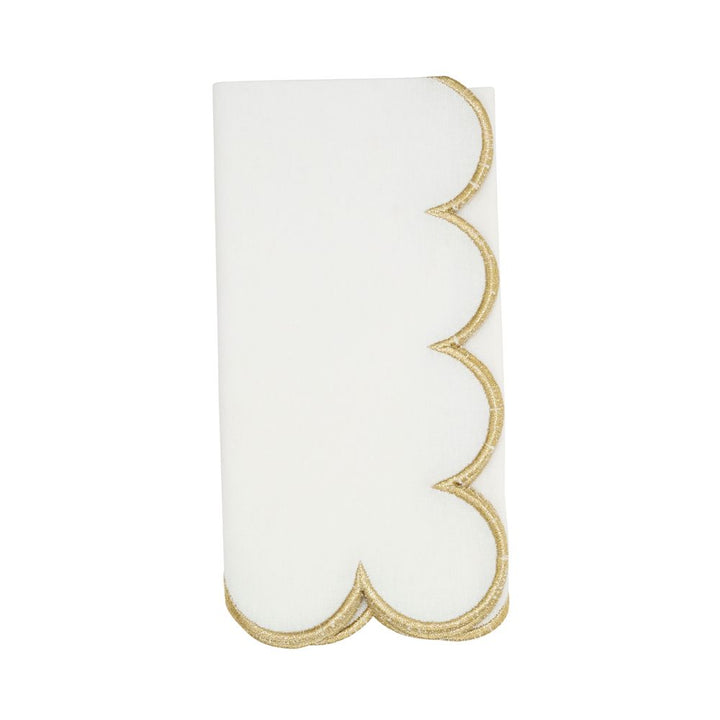 Scalloped Dinner Napkins Dinner Napkins Saro Gold 