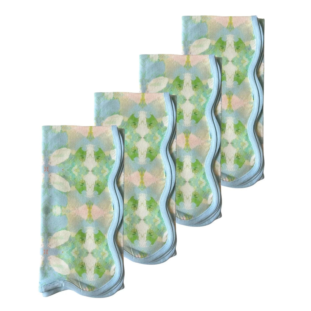 Scalloped Dinner Napkins - Set of 4 - Elephant Falls Dinner Napkins Laura Park Design 