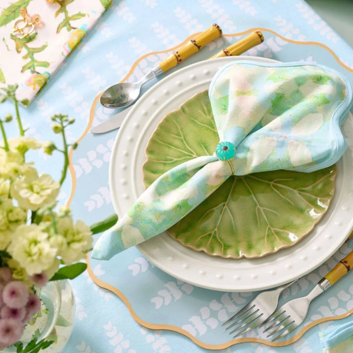 Scalloped Dinner Napkins - Set of 4 - Elephant Falls Dinner Napkins Laura Park Design 