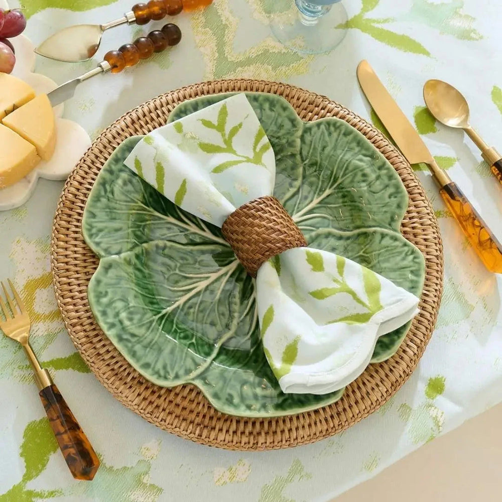 Scalloped Dinner Napkins - Set of 4 - Petal Garden Aqua Dinner Napkins Laura Park Design 