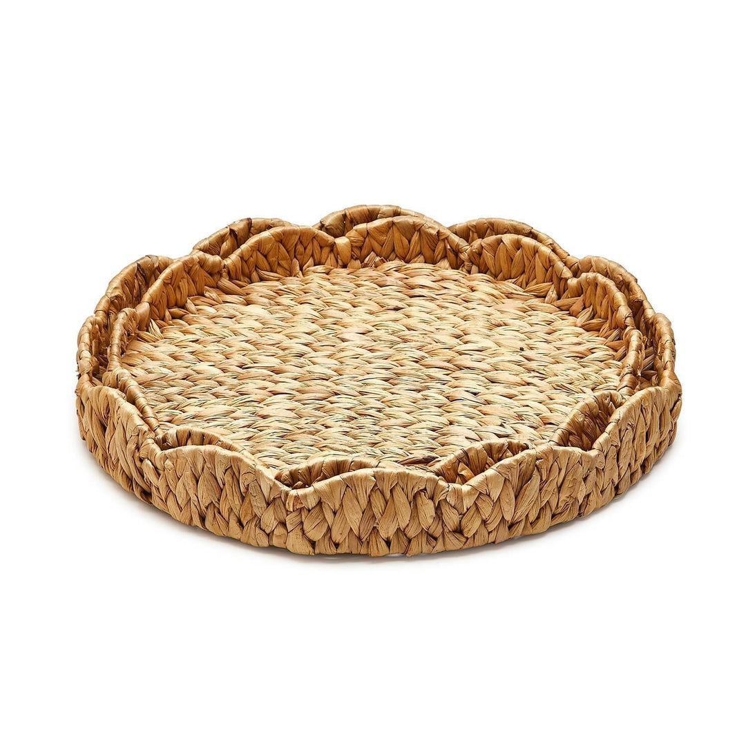 Scalloped Edge Round Tray Decorative Tray Two's Company 