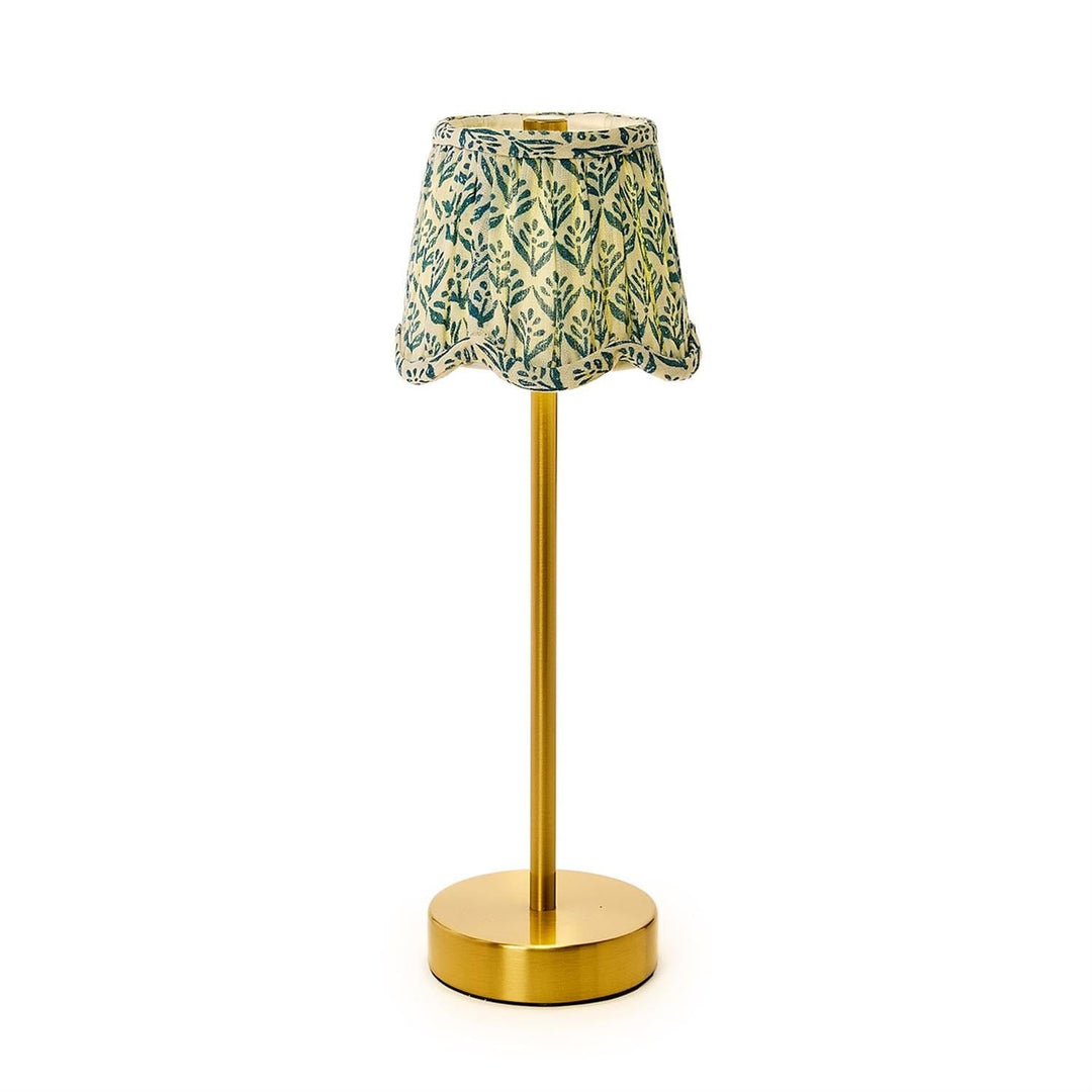 Scalloped Floral Fabric Lampshades Lamp Two's Company Blue 
