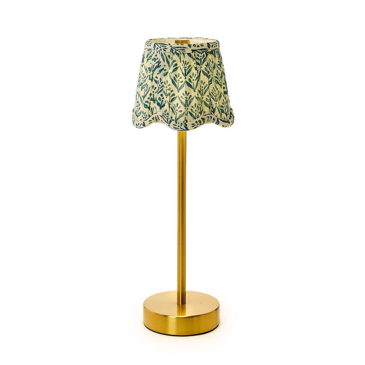 Scalloped Floral Fabric Lampshades Lamp Two's Company Blue 