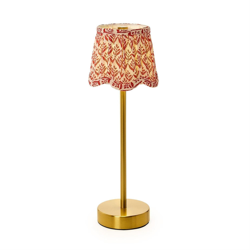 Scalloped Floral Fabric Lampshades Lamp Two's Company Red 