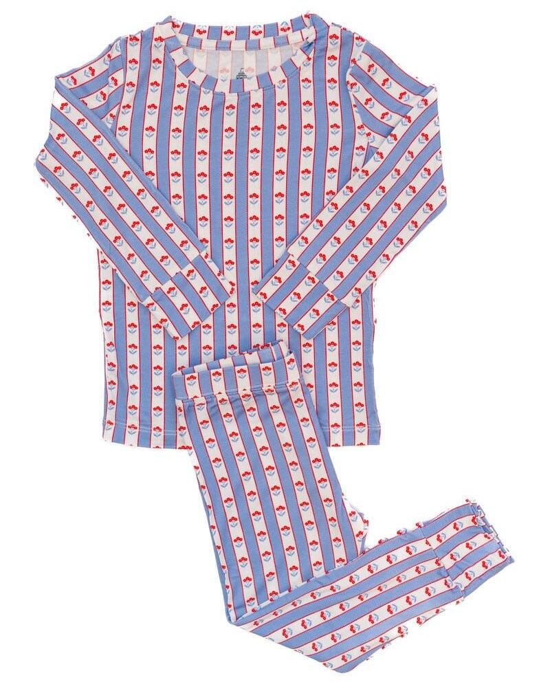 Scalloped Florals 2-Piece Pajamas Child Pajamas The Uptown Baby 