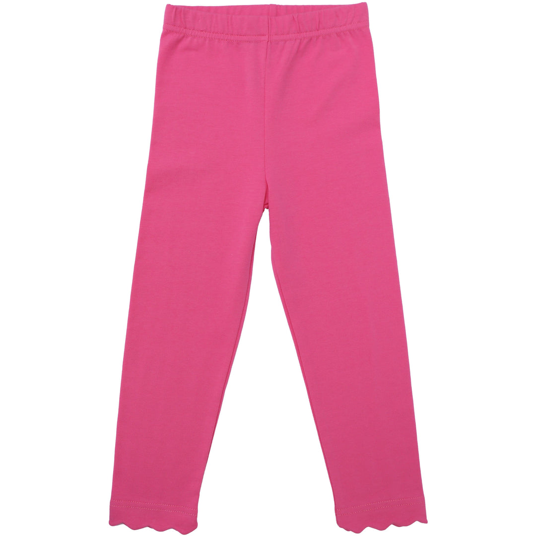 Scalloped Leggings - Hot Pink Girl Leggings Trotter Street Kids 