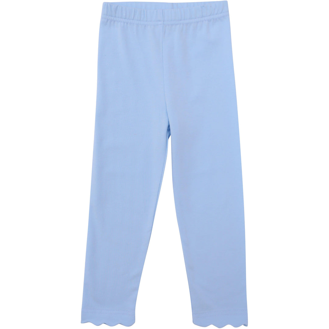 Scalloped Leggings - Light Blue Girl Leggings Trotter Street Kids 